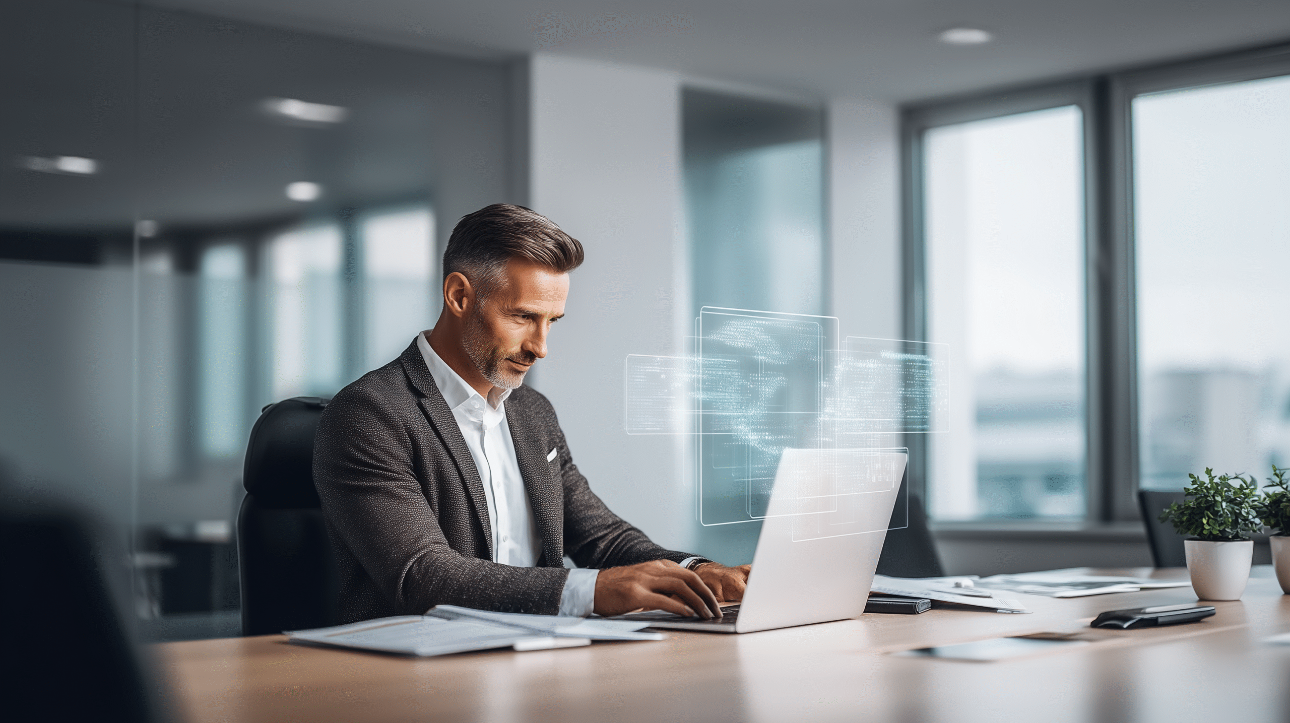 un manager qui travail dans son bureau