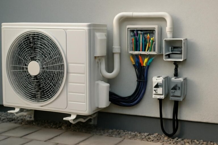 découvrez les raccordements électriques essentiels pour l'installation d'une pompe à chaleur air-air et assurez un fonctionnement optimal de votre système de chauffage.