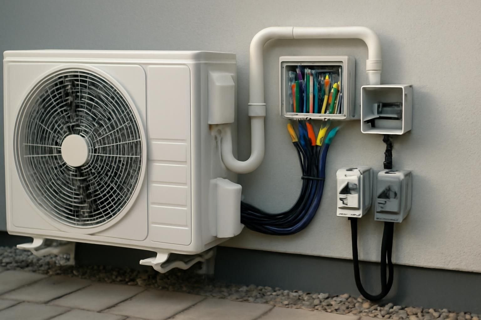 découvrez les raccordements électriques essentiels pour l'installation d'une pompe à chaleur air-air et assurez un fonctionnement optimal de votre système de chauffage.